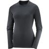 Salomon Women's Essential Seamless Long Sleeve Baselayer, DEEP Black, X-Small view 1