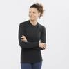 Salomon Women's Essential Seamless Long Sleeve Baselayer, DEEP Black, X-Small view 2