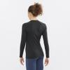 Salomon Women's Essential Seamless Long Sleeve Baselayer, DEEP Black, X-Small view 4