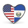 El Salvador and America Flag Heart Heart-Shaped Badge Aluminum Alloy Badges Pins Funny Identity Pins Pinback for Hats Jackets Shirts view 1