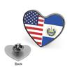 El Salvador and America Flag Heart Heart-Shaped Badge Aluminum Alloy Badges Pins Funny Identity Pins Pinback for Hats Jackets Shirts view 3