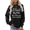 BOFUPAGO I Can't My Kids Have Practice A Game Or Something Sweatshirt for Women Long Sleeve Pullovers Tops for Mom Gifts Black view 1