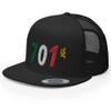 RIVEMUG 701 JGL Embroidered Trucker Hat Flat Bill High Crown Cap Chapito Adjustable Snapback Hat Black view 1