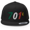 RIVEMUG 701 JGL Embroidered Trucker Hat Flat Bill High Crown Cap Chapito Adjustable Snapback Hat Black view 2