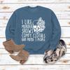 BOFUPAGO I Like Murder Shows Comfy Clothes and Maybe 3 People Sweatshirt for Women Crewneck Sweatshirts Long Sleeve Tops Blue view 2