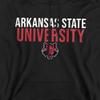 Arkansas State University Official Stacked Unisex Adult Pull-Over Hoodie, Arkansas State University, Black, Small view 3