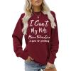 BOFUPAGO I Can't My Kids Have Practice A Game Or Something Sweatshirt for Women Long Sleeve Pullovers Tops for Mom Gifts Wine Red view 1