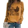 BOFUPAGO I Like Murder Shows Comfy Clothes and Maybe 3 People Sweatshirt for Women Crewneck Sweatshirts Long Sleeve Tops Yellow view 1