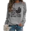 BOFUPAGO I Like Murder Shows Comfy Clothes and Maybe 3 People Sweatshirt for Women Crewneck Sweatshirts Long Sleeve Tops Grey