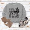 BOFUPAGO I Like Murder Shows Comfy Clothes and Maybe 3 People Sweatshirt for Women Crewneck Sweatshirts Long Sleeve Tops Grey view 2