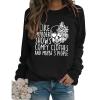 BOFUPAGO I Like Murder Shows Comfy Clothes and Maybe 3 People Sweatshirt for Women Crewneck Sweatshirts Long Sleeve Tops Black view 1