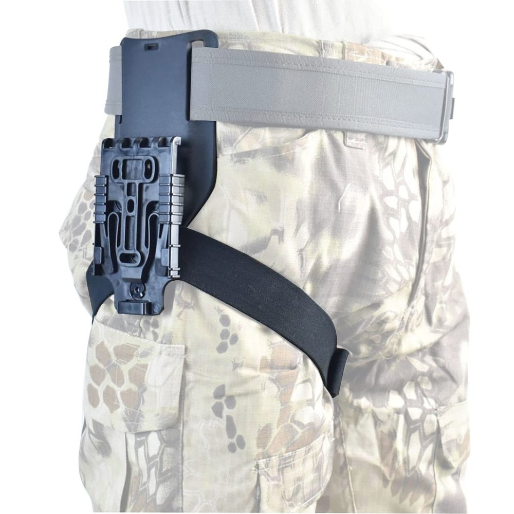 Hdlsina Mid Ride Belt Loop Adapter Mid Ride Hanger with Duty Receiver Mount and Tactical Leg Strap Thigh Belt for Duty Holsters and Accessories (Black)