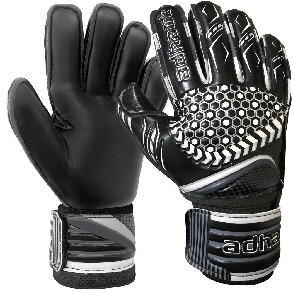 Adhawk Goalkeeper Gloves - Premium Quality Latex Palm with Finger Spine Protection & Double Layer Wristband - Premium Designed Goalie Gloves for Kids, Youth and Adult