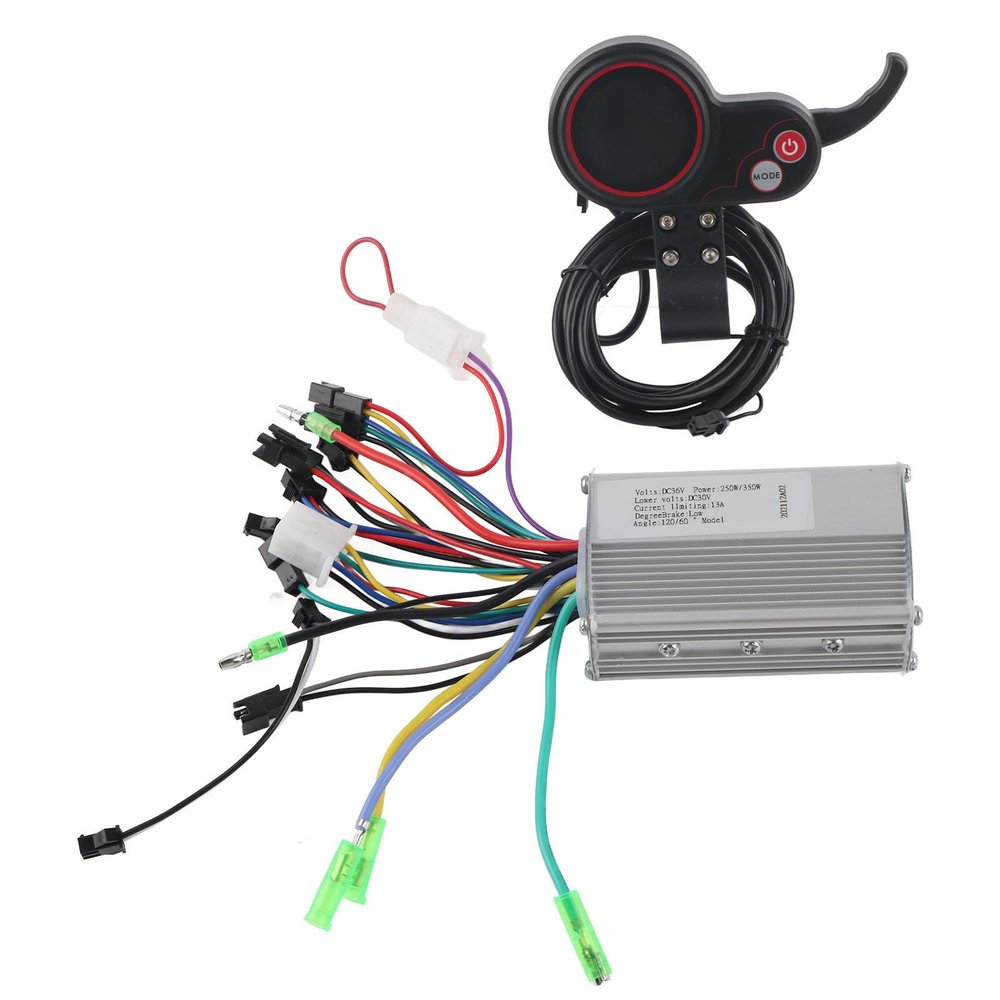 Electric Scooter Controller 36V 350W Brushless Motor Controller with Color LCD Display Dual Mode, E-bike Controller Kit with Thumb Shifter for Electric Scooters and Bicycles - Aynefy