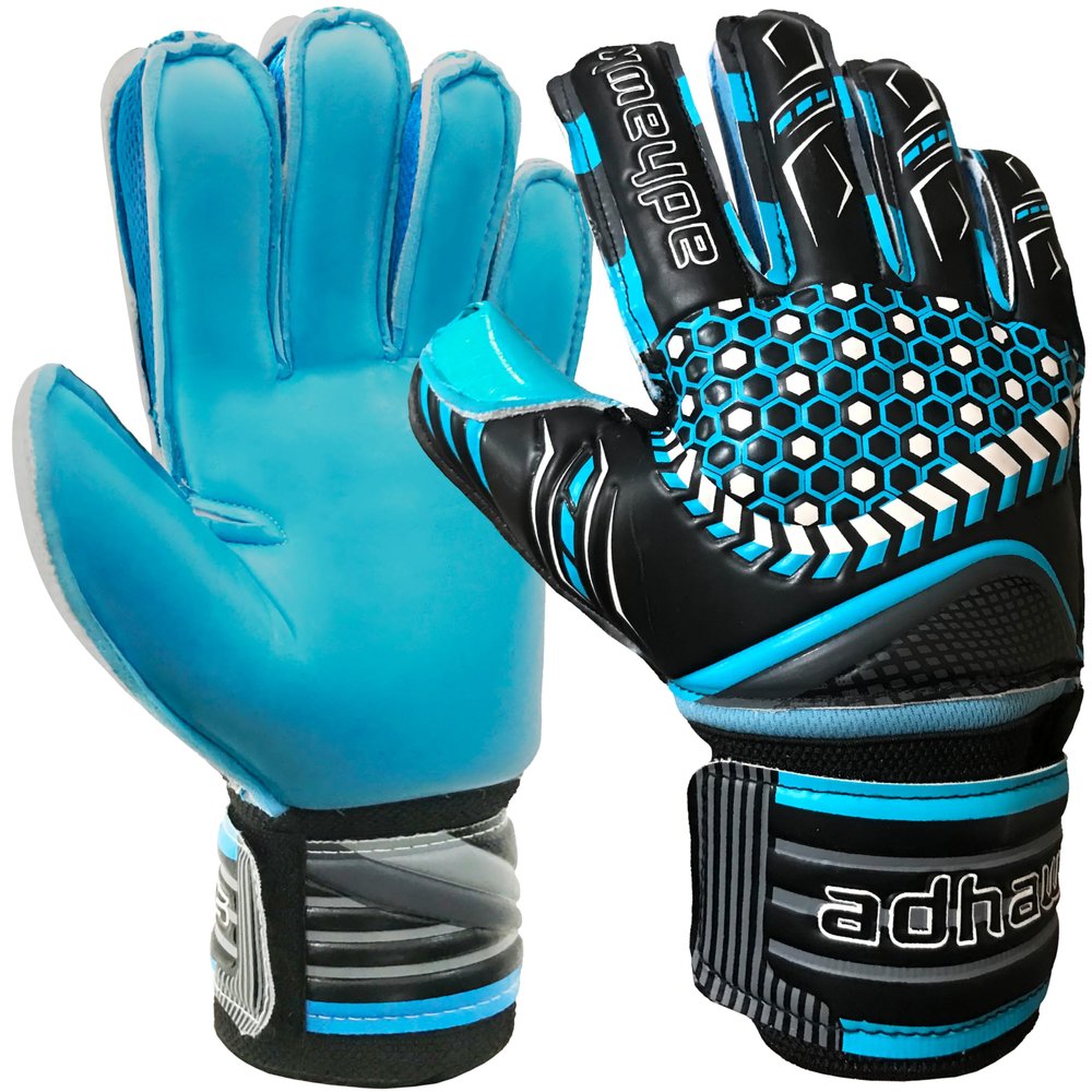 Adhawk Goalkeeper Gloves - Premium Quality Latex Palm with Finger Spine Protection & Double Layer Wristband - Premium Designed Goalie Gloves for Kids, Youth and Adult