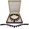 BlazingPaws Radiana Snap-On Luxury Bling Crystal Leather Browband for Horse Bridles (16 Inches, Black Snap-On, Teardrop Sapphire) view 1
