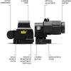 HATSEN 558+5X Sight Combo 558 Green/Red Dot Holographic Sight Scope + 5X Magnifying Glass, Quick Release Holographic Rollover Multiplier, for 20mm Rail Mount(Black) view 2