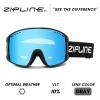 Zipline KLIK Ski Goggles - No Fog Magnetic Lenses, Double Cylindrical Polycarbonate, Adjustable Vent, Magnetic Lens System - Preferred by Pros (Black Frame - Ice Blue - Gray Lens, Black Frame) view 2