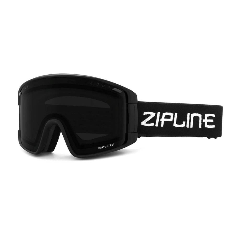 Zipline KLIK Ski Goggles - No Fog Magnetic Lenses, Double Cylindrical Polycarbonate, Adjustable Vent, Magnetic Lens System - Preferred by Pros (Black Frame - Blackout - Gray Lens, Black Frame)