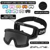 Zipline KLIK Ski Goggles - No Fog Magnetic Lenses, Double Cylindrical Polycarbonate, Adjustable Vent, Magnetic Lens System - Preferred by Pros (Black Frame - Blackout - Gray Lens, Black Frame) view 3