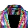 XUNRYAN Mens Sequin Dress Suit Blazer Jacket One Button Party Festival Tuxedo Sport Coat Retro 70s 80s Disco Costume Outfits view 4