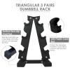 BELUND Dumbbell Rack, A-Frame Weight Rack for Dumbbells, 3-Tier Solid Steel Holder for Home Gym Organization, Bearing Capacity 150 LBS, Stand Only view 3