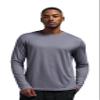 Expert Brand USA-Made Men's Oxymesh Dry Fit Athletic Long Sleeve Shirt, Steel, 4XL