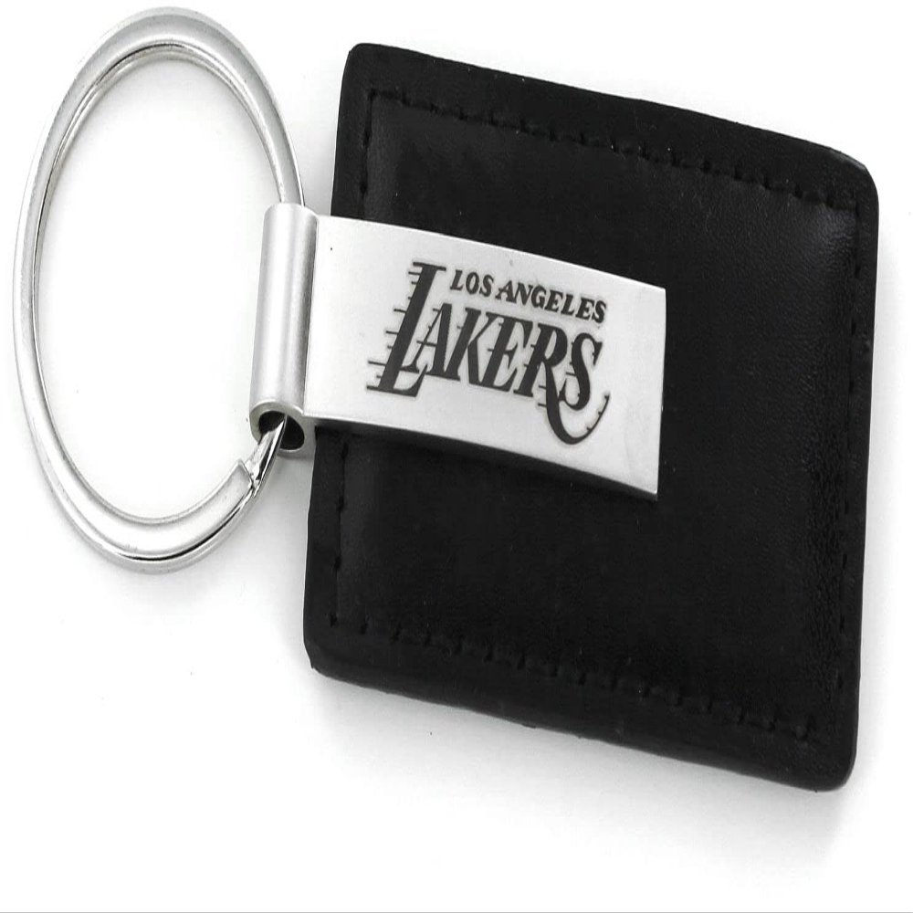 Aminco NBA Los Angeles Lakers Laser Engraved Black Leather Keychain