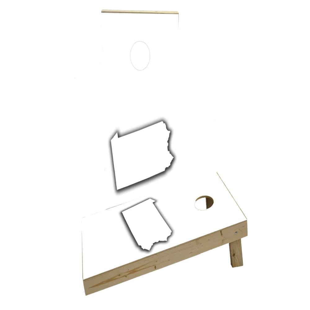 White Pennsylvania Theme Custom Cornhole Board Game Set