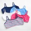 Rene Rofe Girls Training Bras - 5 Pack Soft Stretch Cotton Bra, Cami Style Girls Underwear with Adjustable Straps (7-14), Size 10-12, Pink/Blue Stars view 3