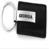 Aminco NCAA Georgia Bulldogs Laser Engraved Black Leather Keychain view 1