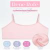 Rene Rofe Girls Training Bras - 5 Pack Soft Stretch Cotton Bra, Cami Style Girls Underwear with Adjustable Straps (7-14), Size 10-12, Blue Floral view 2