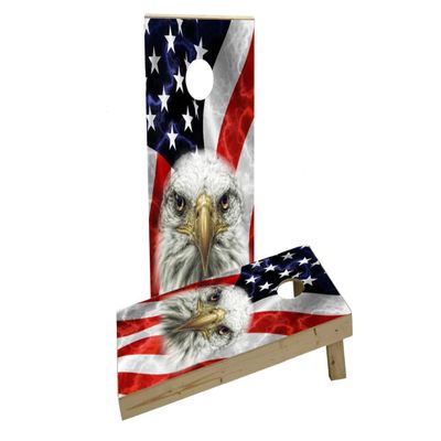 American Flag Bald Eagle Custom Cornhole Board Game Set