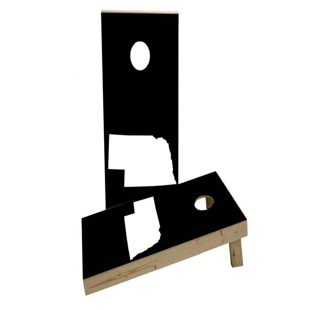 Black Nebraska Theme Custom Cornhole Board Game Set