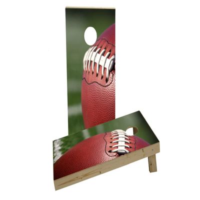 Football in Field Custom Cornhole Board Game Set