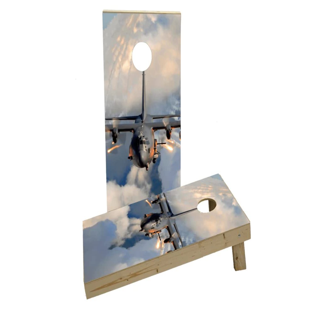 AC130 Flying Custom Cornhole Board Game Set