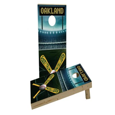 Oakland Baseball Themed Custom Cornhole Board Game Set