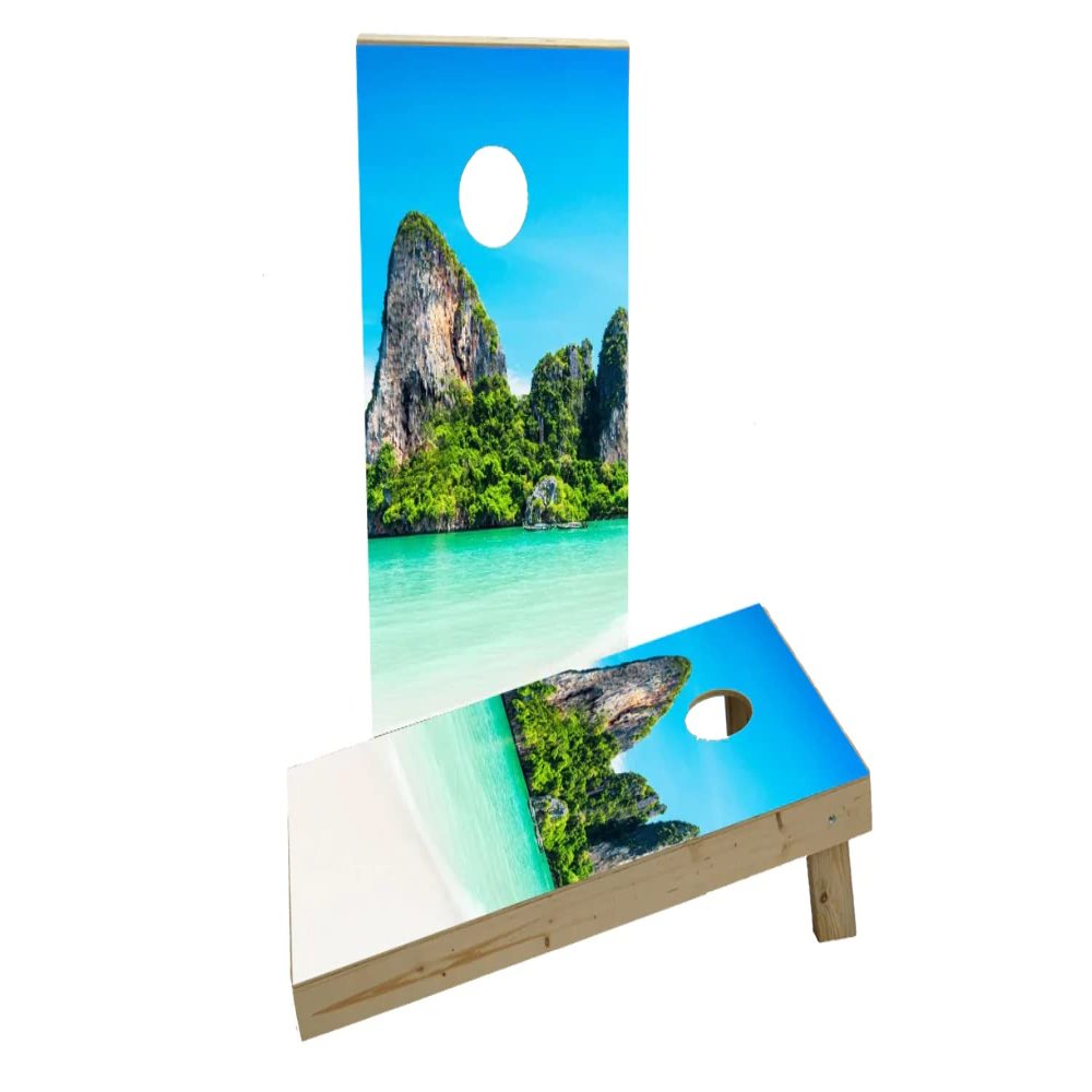 Mountains Beach Custom Cornhole Board Game Set