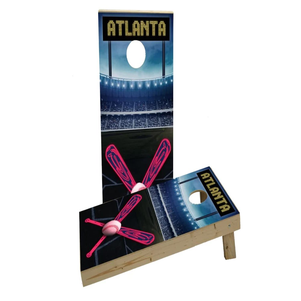 Atlanta Baseball Themed Custom Cornhole Board Game Set