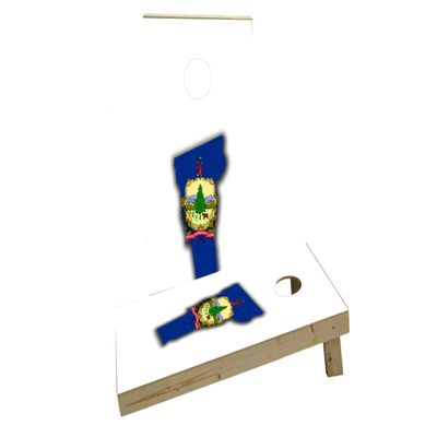 Vermont State Flag Outline (White Background) Custom Cornhole Board Game Set