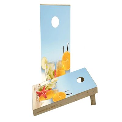 Drinks on Beach Custom Cornhole Board Game Set
