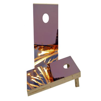 AC130 with Flares Custom Cornhole Board Game Set