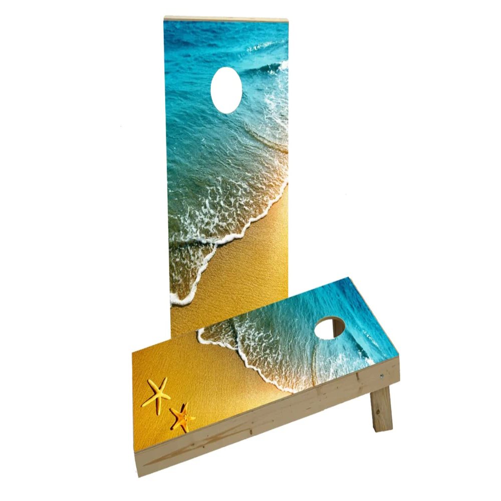 Beach Starfish Theme Custom Cornhole Board Game Set