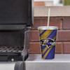 Rico Industries NFL Football Baltimore Ravens NFL Football Team 16oz Clear Tumbler W/Straw view 2