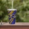 Rico Industries NFL Football Baltimore Ravens NFL Football Team 16oz Clear Tumbler W/Straw view 3
