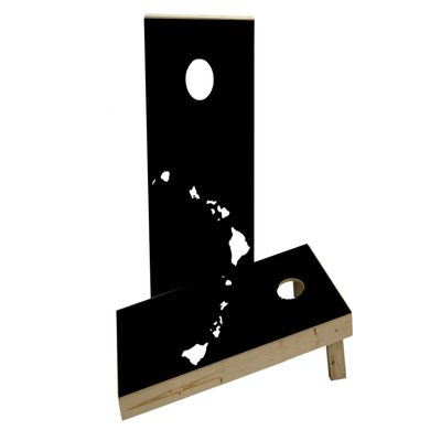 Black Hawaii Theme Custom Cornhole Board Game Set