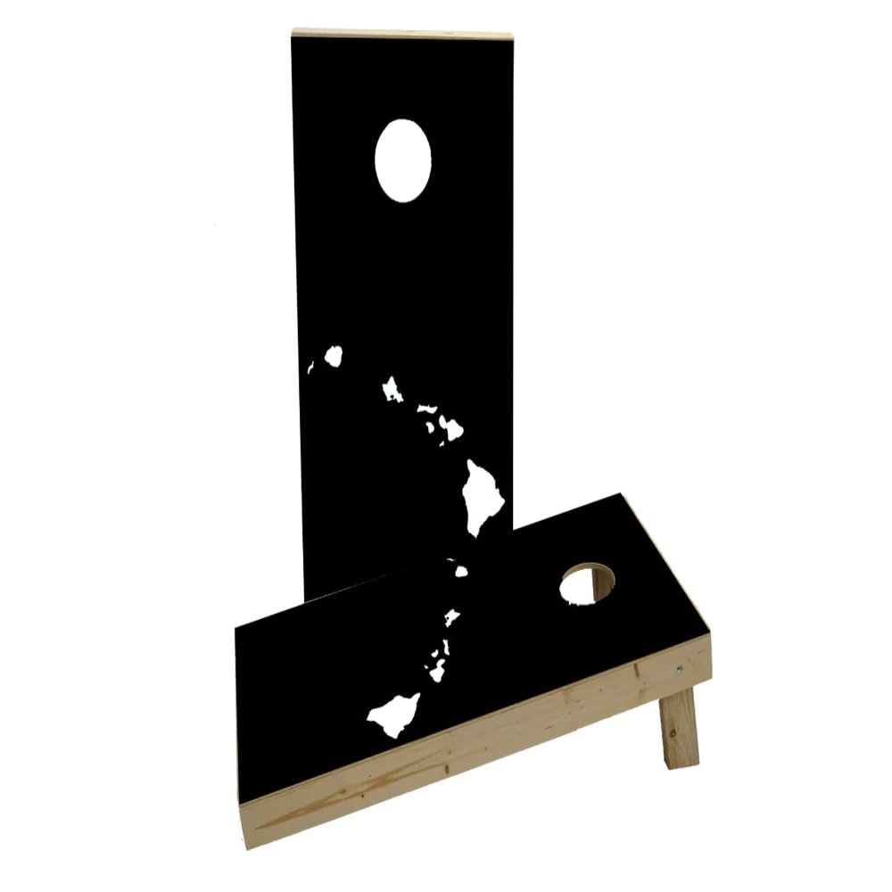 Black Hawaii Theme Custom Cornhole Board Game Set