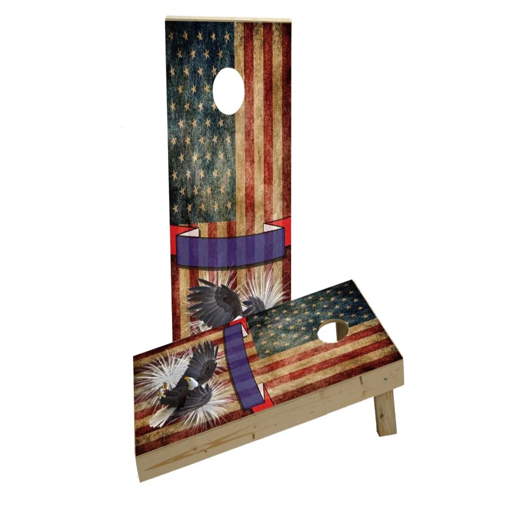 Bald Eagle - God Bless America Custom Cornhole Board Game Set