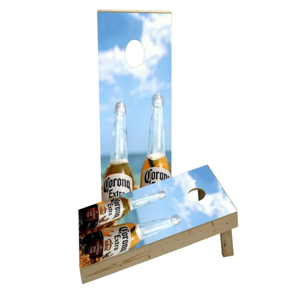 Corona Bottles by The Beach Custom Cornhole Board Game Set