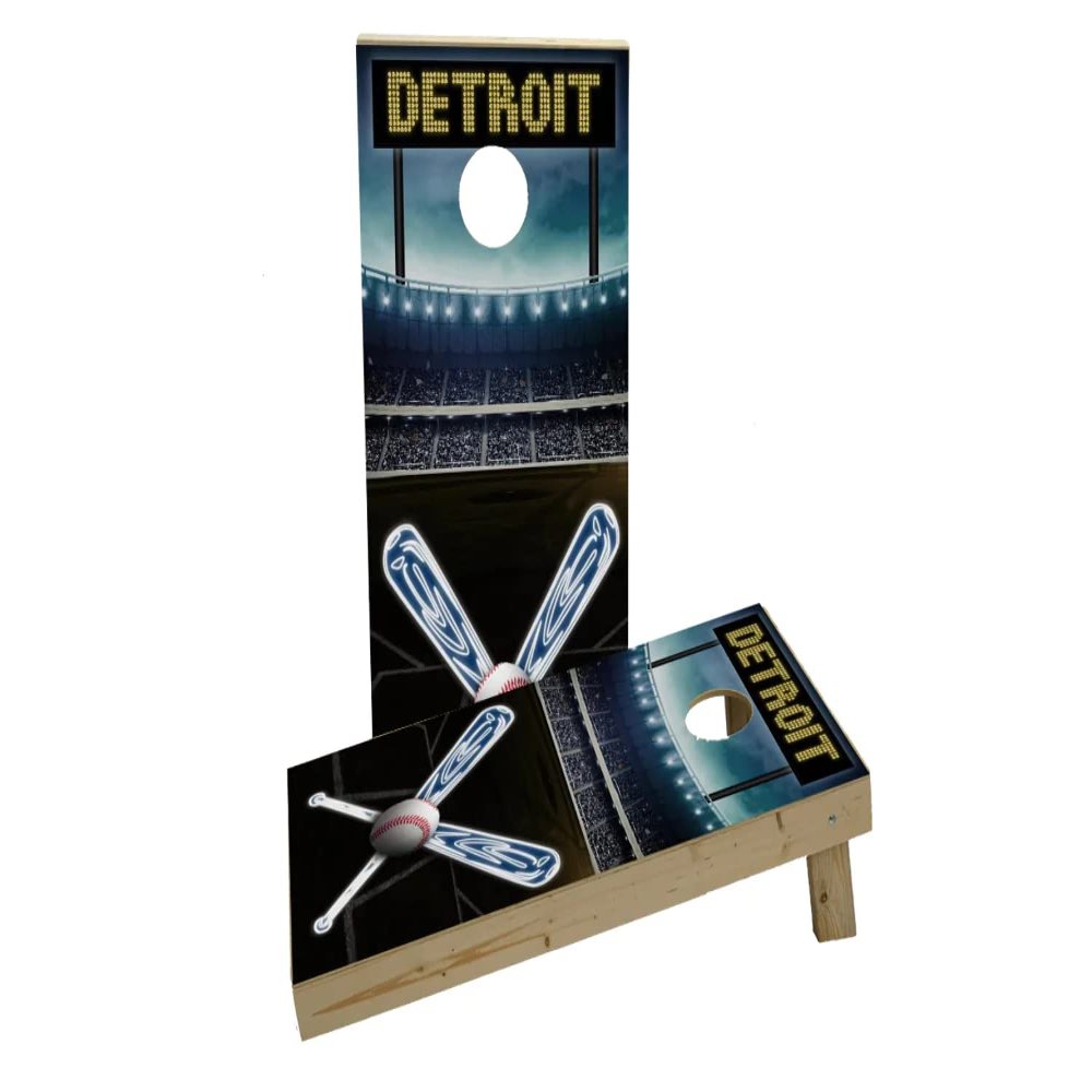 Detroit Baseball Themed Custom Cornhole Board Game Set